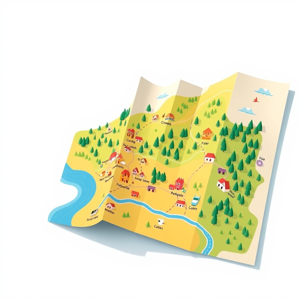 I have cities but no houses, forests but no trees, and water but no fish. What am I?