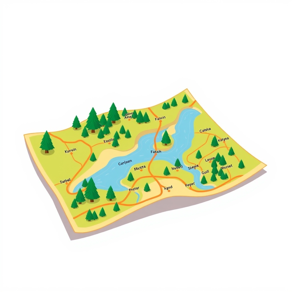 I have cities but no houses, forests but no trees, and water but no fish. What am I?