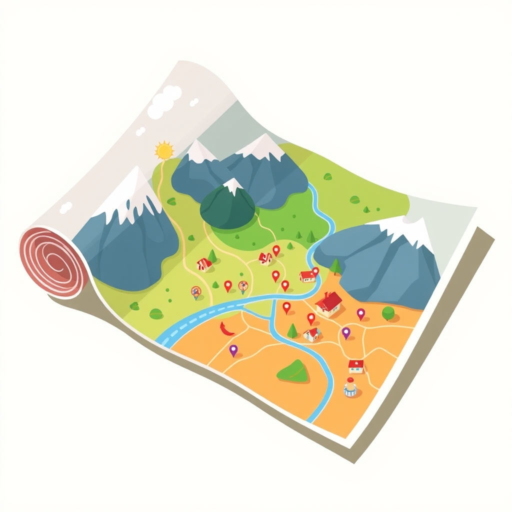 I have cities but no houses, forests but no trees, and water but no fish. What am I?