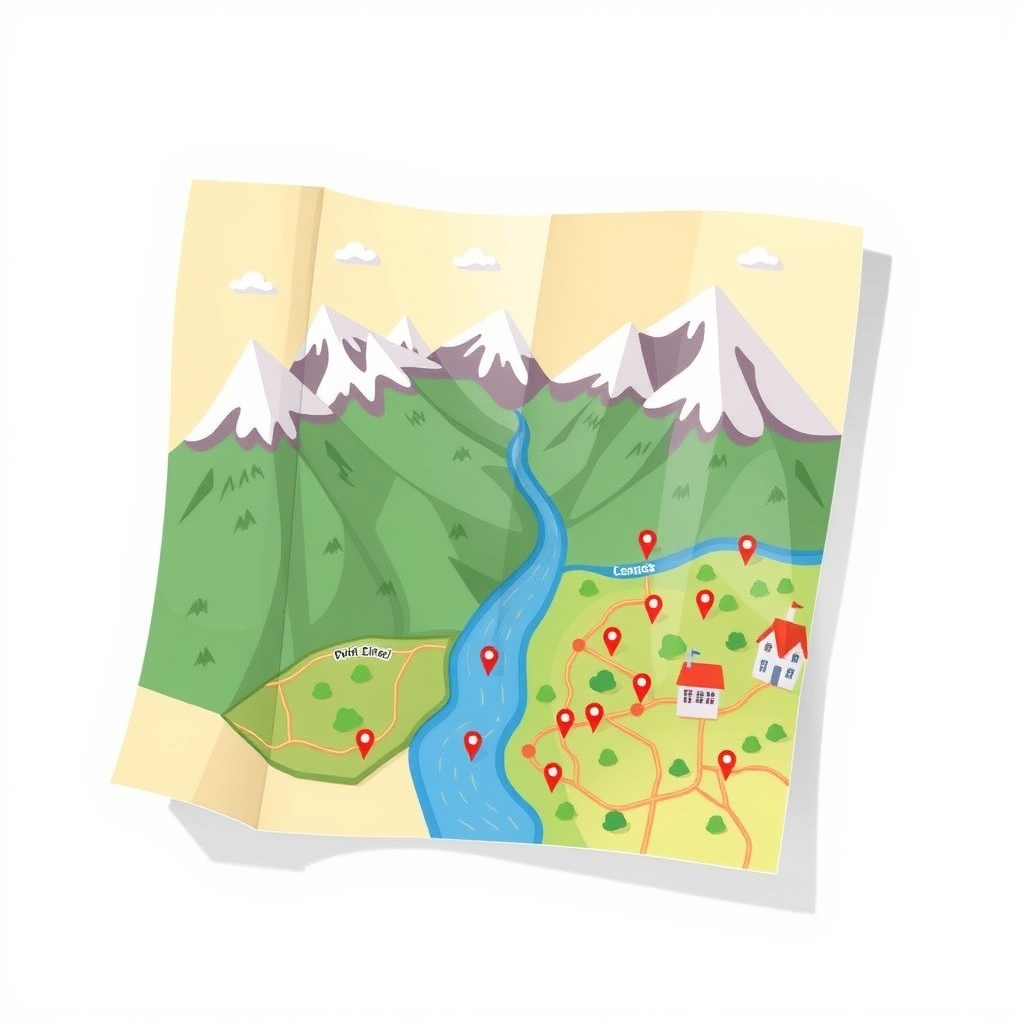 I have cities but no houses, forests but no trees, and water but no fish. What am I?