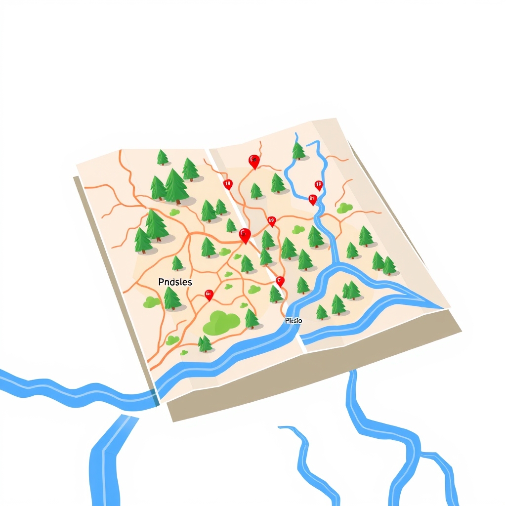 I have cities but no houses, forests but no trees, and water but no fish. What am I?