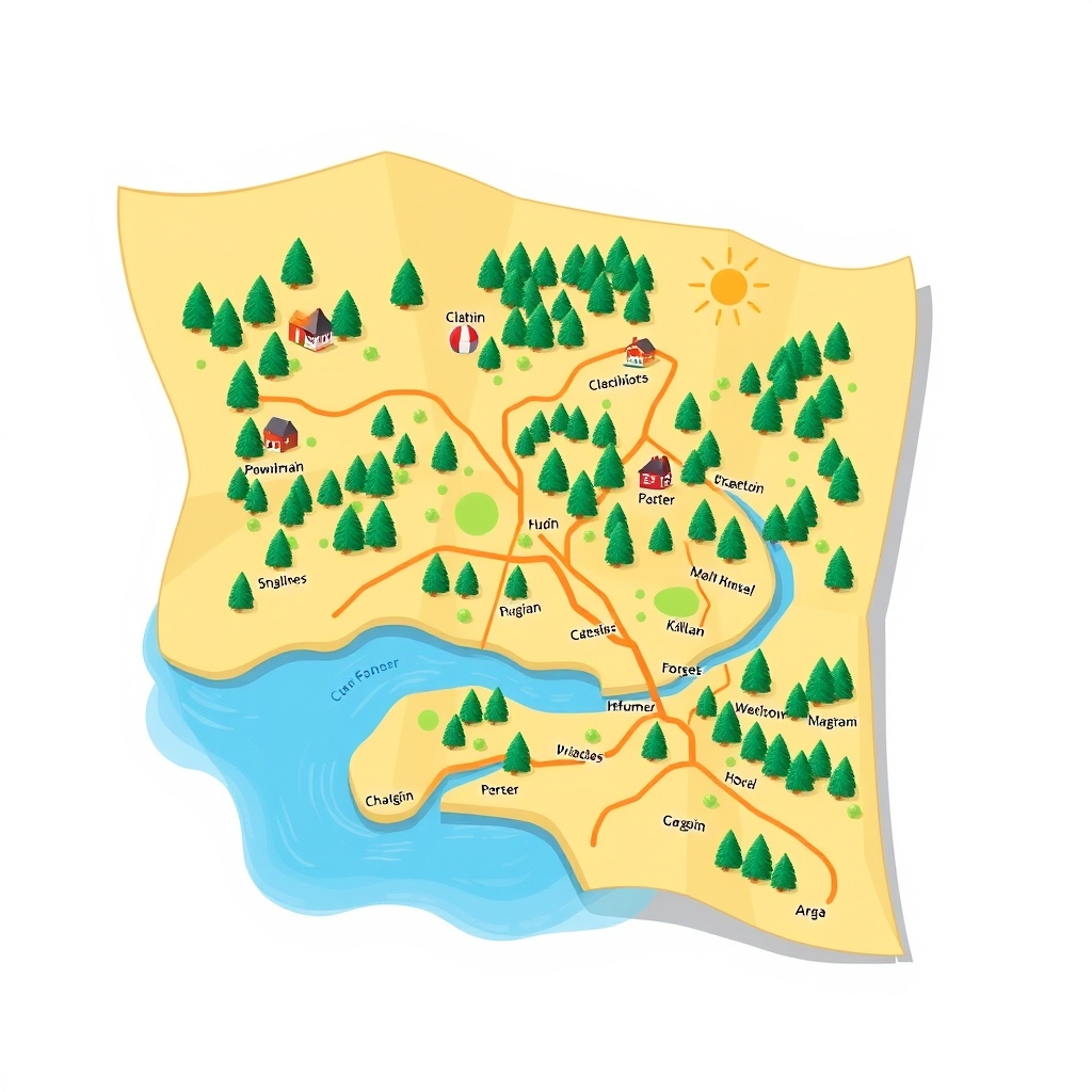 I have cities but no houses, forests but no trees, and water but no fish. What am I?
